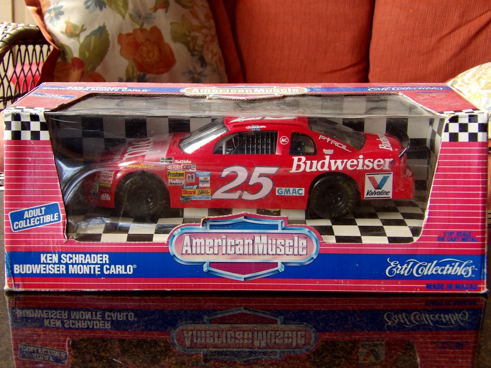 NEVER OPEN 1995 Ertl American Muscle 1:18 Diecast NASCAR Ken Schrader Budweiser  - Image 1 of 1