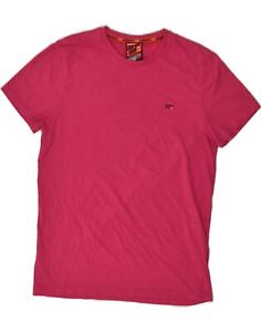 SUPERDRY Mens Skinny T-Shirt Top 2XL Pink Cotton AU07