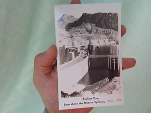 Cartolina foto reale vintage inutilizzata diga Boulder Arizona Spillway RPPC storia Eph - Foto 1 di 2