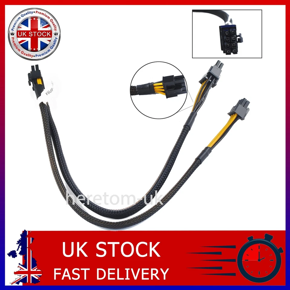 35CM N08NH 9H6FV FOR DELL R720 R730 R7910 J30DG Split GPU Power Adapter Cable UK - Image 1 of 4