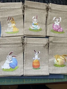 Lot Of 24 NEW Easter Rabbit Bunny Gift Party Favor Bags 4x6 In - Picture 1 of 7