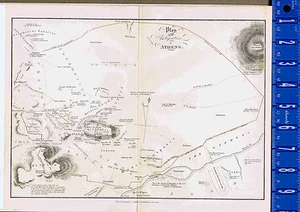 Antiquities of the City of Athens, Greece,  1885 Mackenzie Color Map - Picture 1 of 1