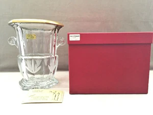 ART ARTISANAL LOCAL DE LORRAINE SEAU A CHAMPAGNE DE LUXE CRISTAL OR COFFRET NEUF - Picture 1 of 10