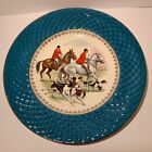 Fox Hound Beagle Brown Grey Horse Dogs Plate Rare Vintage Teal Fathers Day Gift