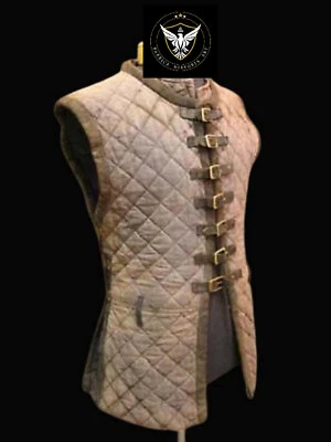 Gambesón medieval sin mangas, acolchado bajo armadura para protección corporal, Foto 1 de 4