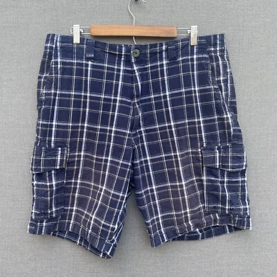 Northwest Territory Shorts Men's 38 Blue Plaid Cargo Cotton - Image 1 of 4