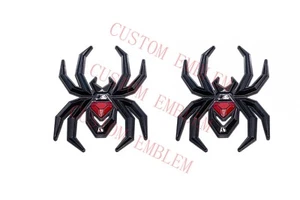 2pcs Gloss Black Spider Emblem Fit F-150 Silverado Sierra Black Widow Edition - Picture 1 of 5