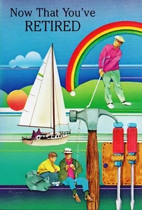 Vibrant Vintage RETIREMENT Card Rhyme Rainbow, Gallant Greetings 1984 + Envelope - Picture 1 of 6