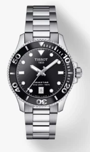 Tissot Seastar 1000 Black Dial with Silver Bracelet Men's Watch T1202101105100 - Picture 1 of 7