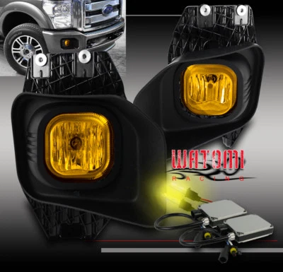 11-16 FORD SUPER DUTY F250 F350 BUMPER YELLOW FOG LIGHT LAMP+3K HID+COVER+SWITCH - Image 1 of 4