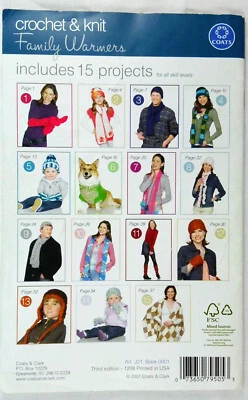Coats Crochet n Knit Booklet 15 Patterns Hat Scarf Mittens Shawl Dog Sweater + - Image 1 of 4