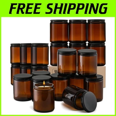 24-Pack 8oz Amber Candle Jars with Lids - Image 1 of 4