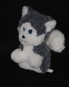 Peluche doudou chien husky CP INTERNATIONAL blanc gris yeux bleus 16 cm TTBE - Picture 1 of 1
