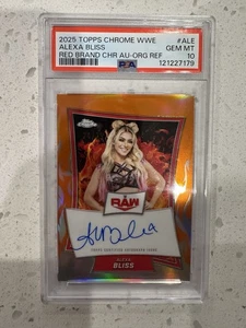 Alexa Bliss 24/25 Red Brand Auto PSA GEM MT 10 2025 TOPPS CHROME WWE RBA-ALE - Picture 1 of 2