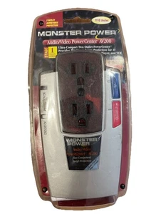 New Monster Power Audio/Video Power Center AV200 Stg 1 Surge Protector 2 Outlet - Picture 1 of 2
