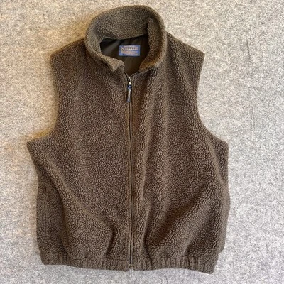 Pendleton Vest Men’s XL Brown Full Zip Sherpa Fleece Acrylic/Polyester Y2K - Image 1 of 4