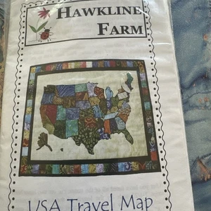 Hawkline Farm Quilt Kit USA Travel Map - Picture 1 of 8