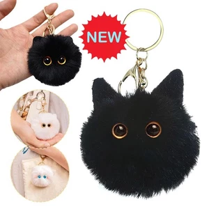 Plush Cat Keychain Bag Charm Pendant CuteKawaii Animal Bag PurseAccessories - Picture 1 of 22