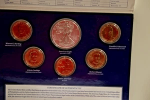 2014 6-Coin U.S. Mint Annual Uncirculated Dollar Set w/ Silver Eagle - Picture 1 of 5