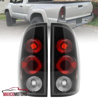 Black Tail Lights Fits 2005-2008 Toyota Tacoma Brake Lamps Left+Right Pair - Image 1 of 4