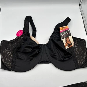 Bali Style DF1004 BALI 44DD Bra Minimizer Underwire Back Closure Black Smoothing - Picture 1 of 12
