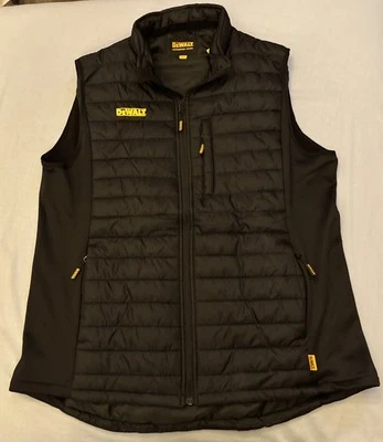 Chaleco de trabajo DEWALT híbrido para hombre talla X-grande negro con aislamiento de nailon/poliéster Foto 1 de 4