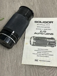 Soligor f4.5 80-200mm Zoom + Macro C/D Auto Lens With Instruction Manual - Picture 1 of 7