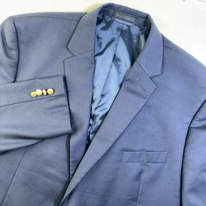 Cappotto sportivo Lauren Ralph Lauren 50R blu navy bottoni oro nero etichetta blazer - Foto 1 di 11