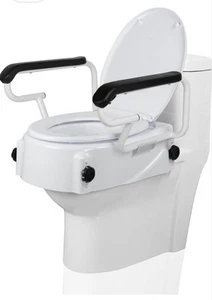 Raised Toilet Seat with Removable Handles, 5.9" Elevated Toilet Seat Riser... - Picture 1 of 23