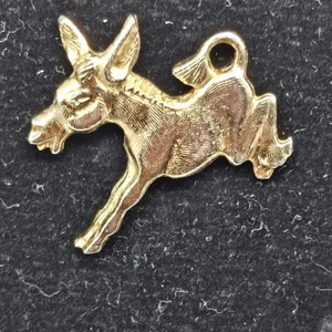 Gold Tone Donkey Pin Broach Hat Pin Tie Pin Vintage Democratic Donkey - Picture 1 of 3