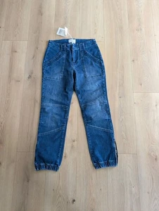 Pantalone jeans trapunto denim FRAME fondo a fascia valzer BBTMVP785 taglia 28 nuovo con etichette $298 - Foto 1 di 13