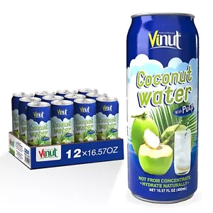 Vinut Original Coconut Water Drink With Pulp (16.57 fl oz, Pack of 12), Hydrate - Picture 1 of 5