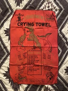 Vintage 1956 Fisherman’s Crying Towel Meerjungfrau Textil Kunst Siebdruck 26x17 - Bild 1 von 8