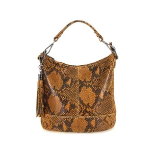Italy Damen echt Leder Tasche Schultertasche Shopper Handtasche Python Muster - Bild 1 von 1
