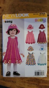 Simplicity 6743 Kleinkinder Kleid Pullover, Mütze, Playsuit Vintage Muster - Bild 1 von 3