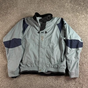 Helly Hansen Jacket Mens L Gray Blue Helly Tech Full Zip Water Proof Sailing* - Picture 1 of 16