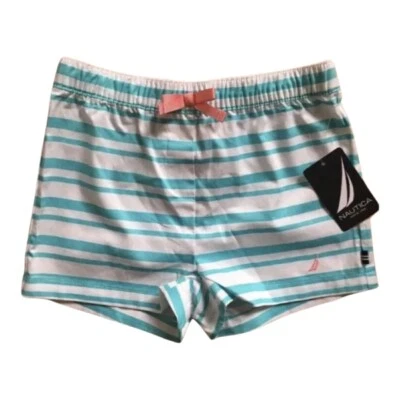 NUEVOS Pantalones Cortos Nautica Niñas Turquesa Rayas Talla 4 Foto 1 de 4