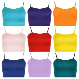 Womens Ladies Sleeveless Strappy Bandeau Plain Camisole Boobtube Bralet Crop Top - Picture 1 of 21