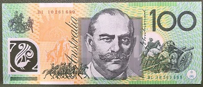 100 AUD (2014) Australia Polymer Bank Note - Circulated - Signs of use - Image 1 of 2