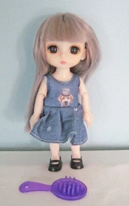 BJD Fashion Doll 6 Inch Tall 13 Joints Lavender Hair - Picture 1 of 3