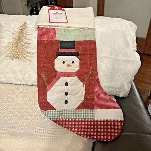 Pottery Barn Holiday Christmas stocking Snowman quilted frosty kid Disney kid - - Picture 1 of 24