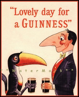 Lovely Day Guinness Advert Vintage Poster Print Retro Style Bar Drinks Decor Art - Image 1 of 4