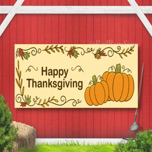 Happy Thanksgiving, Thanksgiving Backdrop,  Thanksgiving Decorations Banners 01 - Picture 1 of 1
