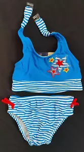 COSTUME DA BAGNO TANKINI BAMBINA 18 MESI STELLE E RIGHE 2 PEZZI - ABBIGLIAMENTO NUOVO - Foto 1 di 2