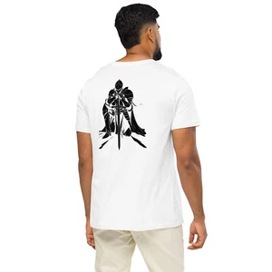 Unisex Organic Mid-light T-shirt with Dark Knight Print - Picture 1 of 14