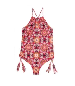 NEW Seafolly Girls 14 Paisley Park Tile Keyhole Fringe One Piece Swimsuit 109943 - Picture 1 of 2