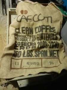 Burlap coffee bean 100 percent jute sacks , 10 per listing - Picture 1 of 2