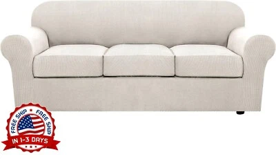 Fundas De Sofas Para 3 Asientos Cubiertas Spandex De Sofa Sala Forros Marfil NUEVO Foto 1 de 4