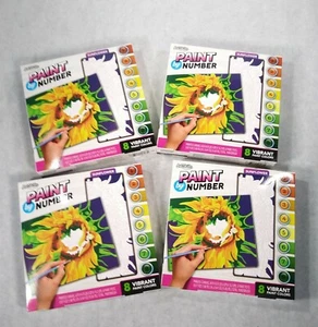 Artskills Paint By Number Sunflower Kit Lot Of 4 Arts Craft Canvas Colors - Picture 1 of 7