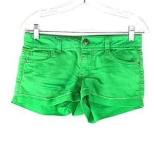 lei Women's Chino Shorts  Size 5 Green Denim 5 Pocket - Picture 1 of 8